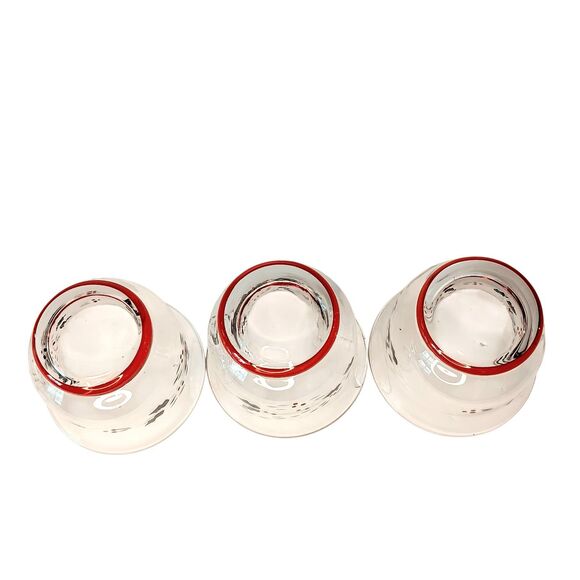 Winterberry Votive Candle Holders Clear Cut Glass Red Green Pfaltzgraff Set Of 3 - Picture 2 of 8